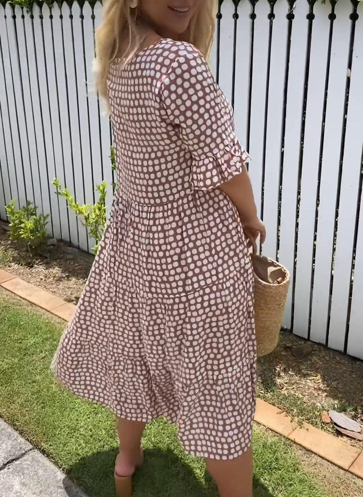 Julia Short-Sleeve Midi Dress