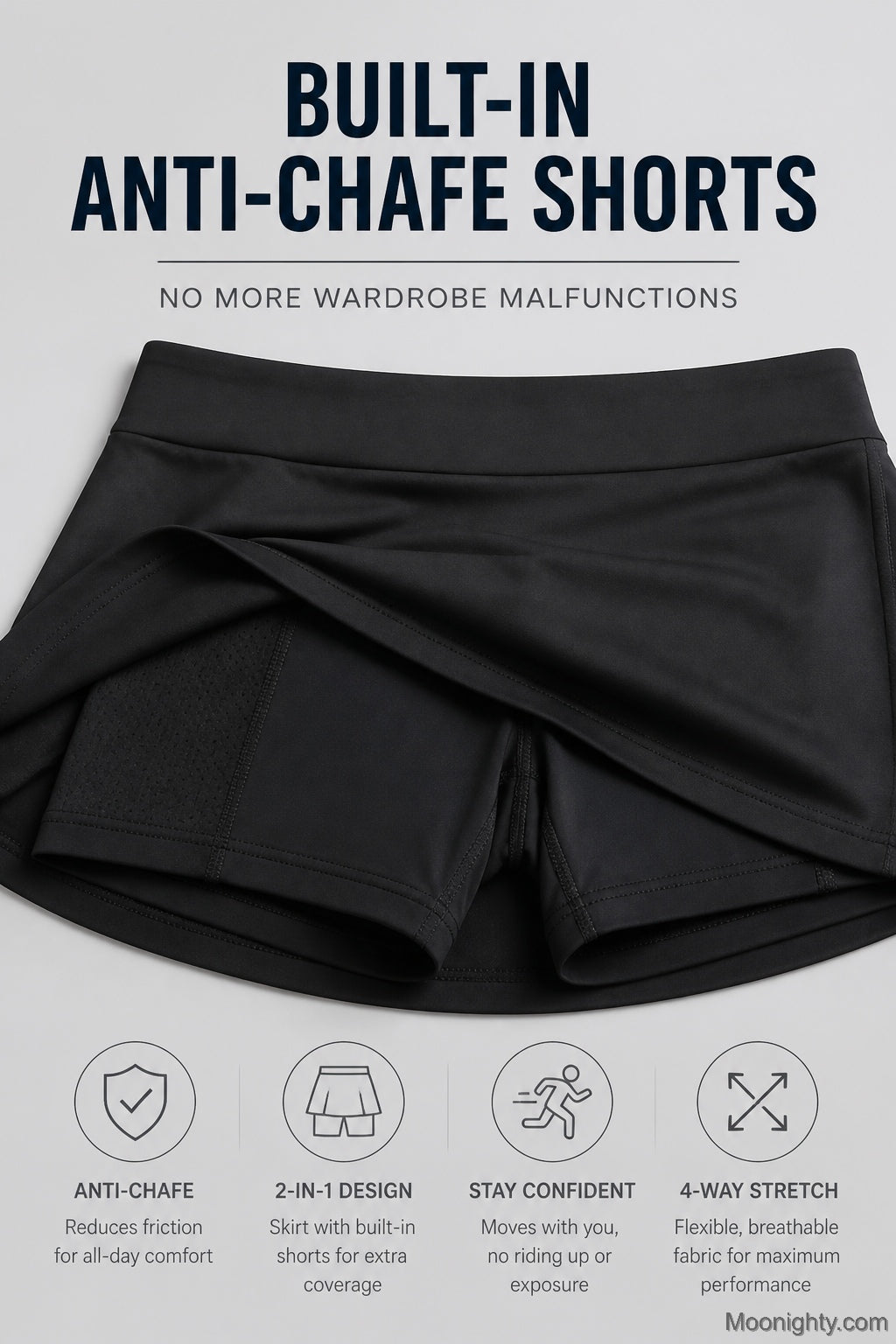 Indra Active Skort with Built-In Shorts