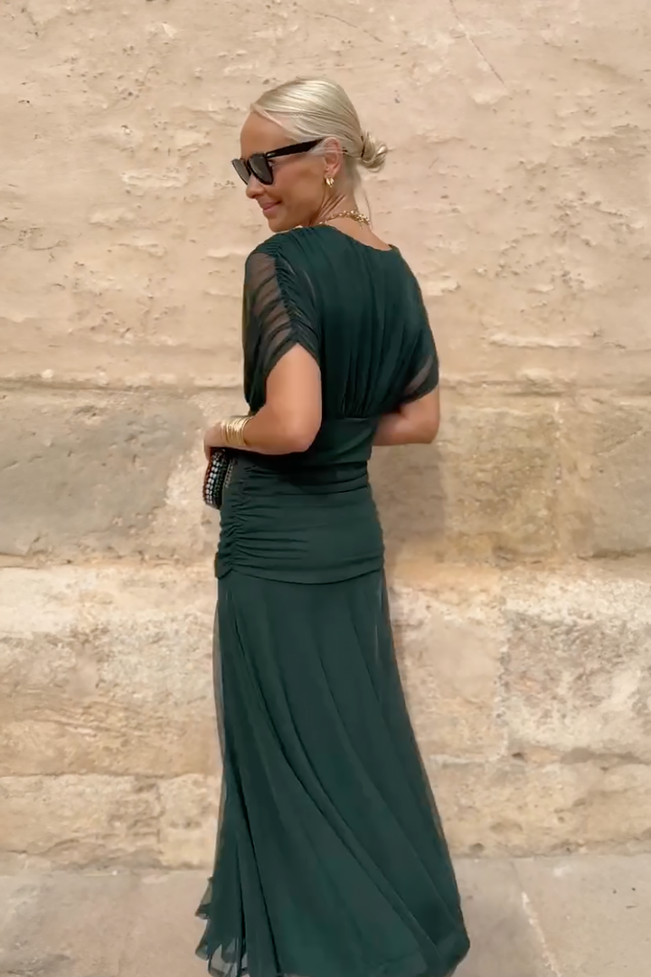 Emelia Elegant V-Neck Maxi Dress