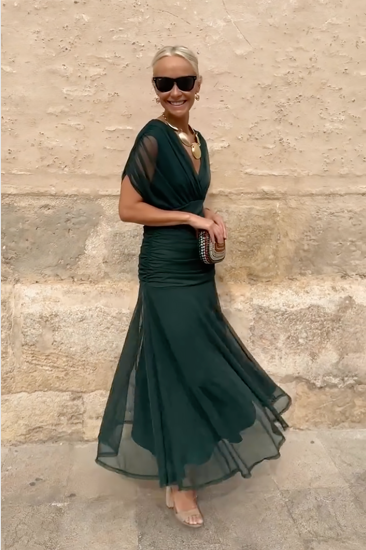 Emelia Elegant V-Neck Maxi Dress