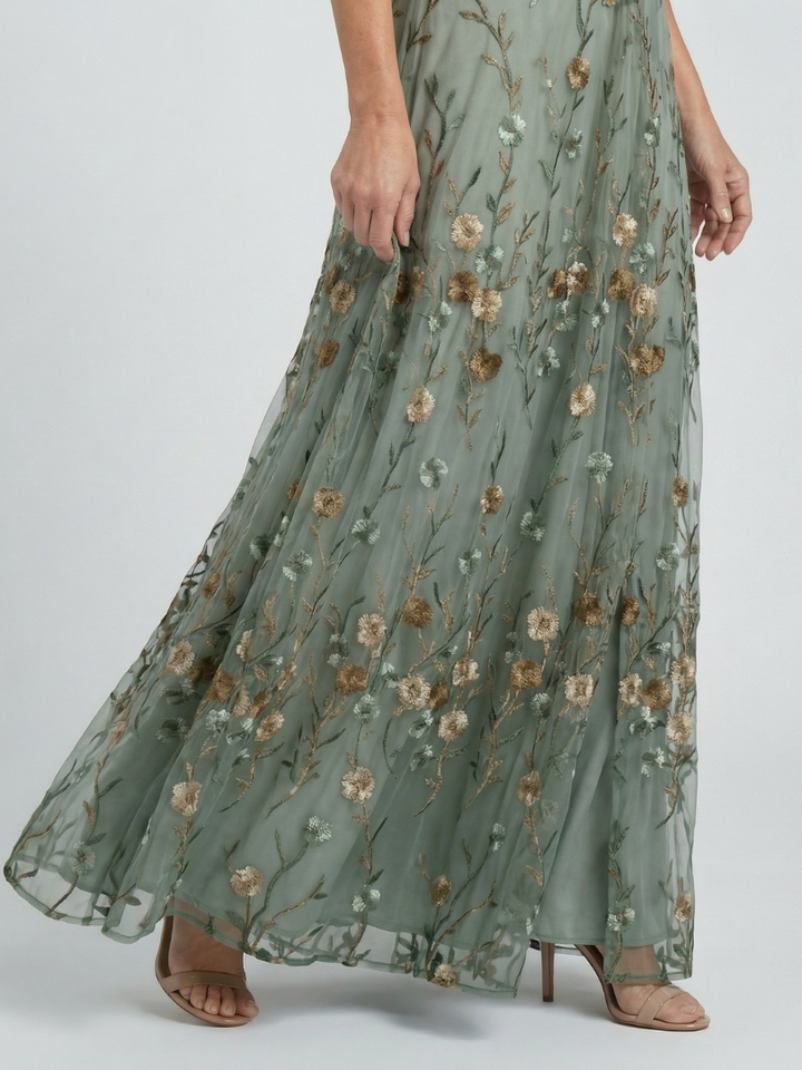 Gemma Floral V-Neck Flow Maxi Dress