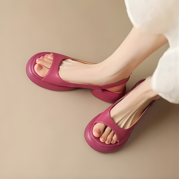 Mya Luxe Summer Peep-Toe Block Heels