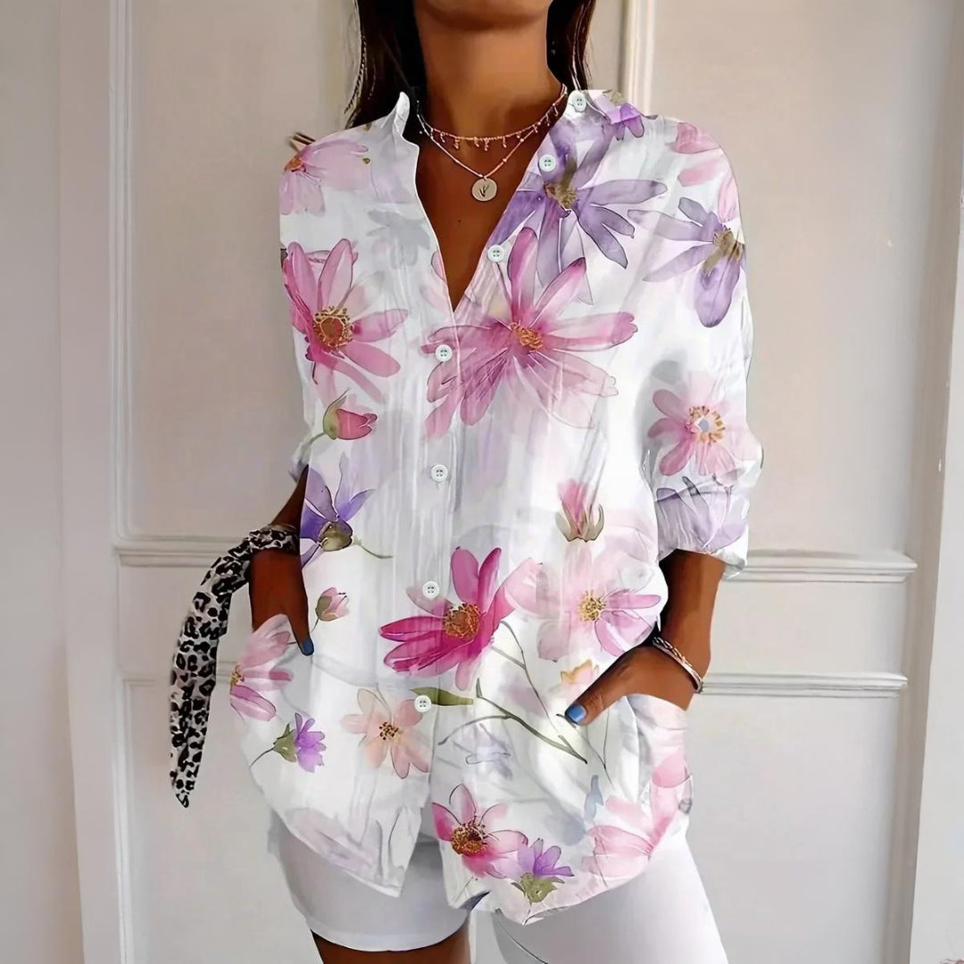 Roseanne Floral Breeze Button-Up Shirt