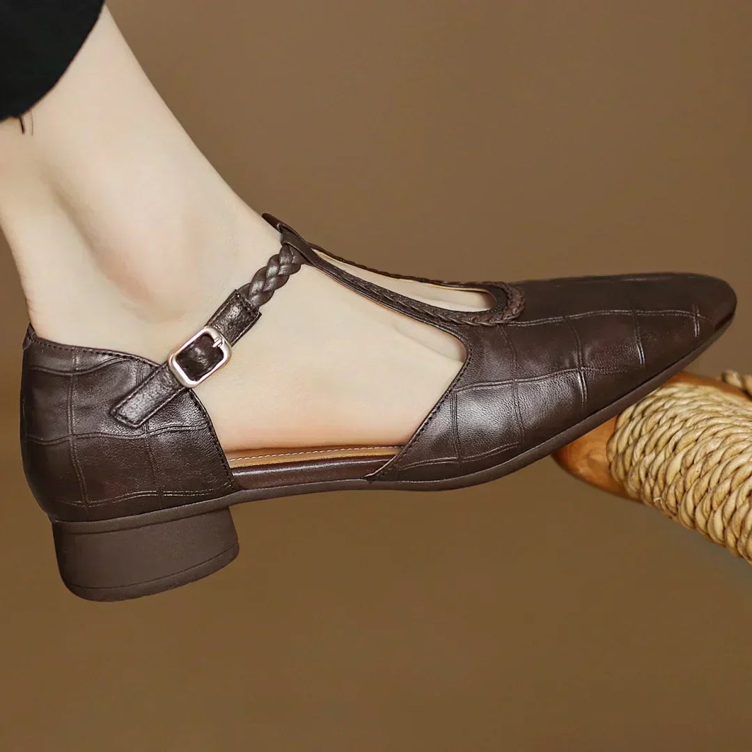 Anthea Elegant Braided Leather Shoes