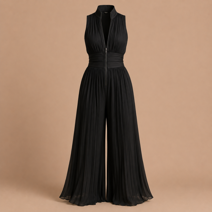 Sabina Elegant Floral Pleated Jumpsuit