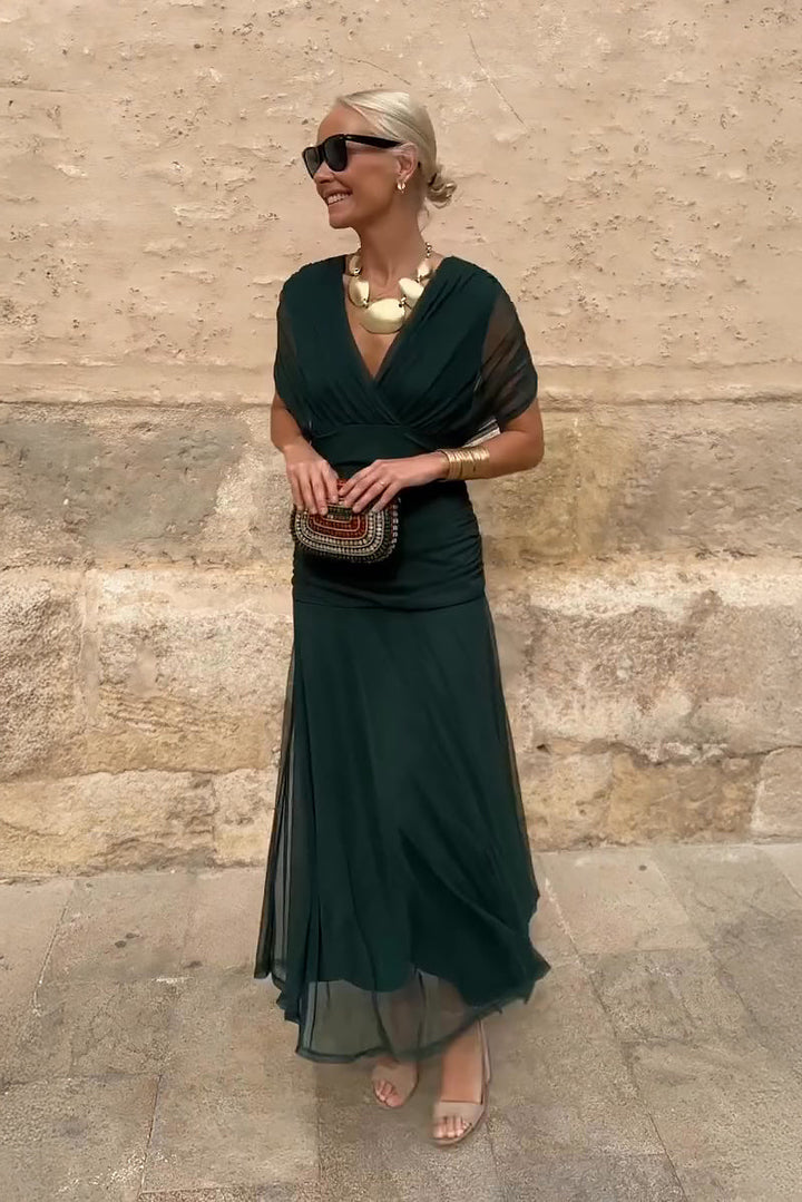 Emelia Elegant V-Neck Maxi Dress