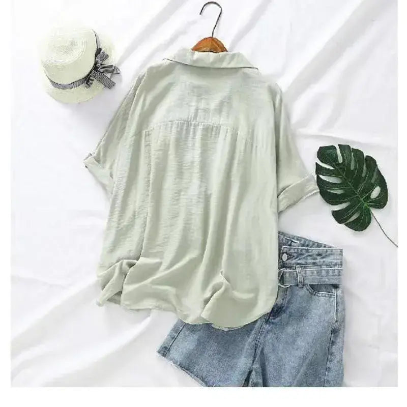 BETHANY™ MATERNITY COTTON LINEN SUMMER BLOUSE