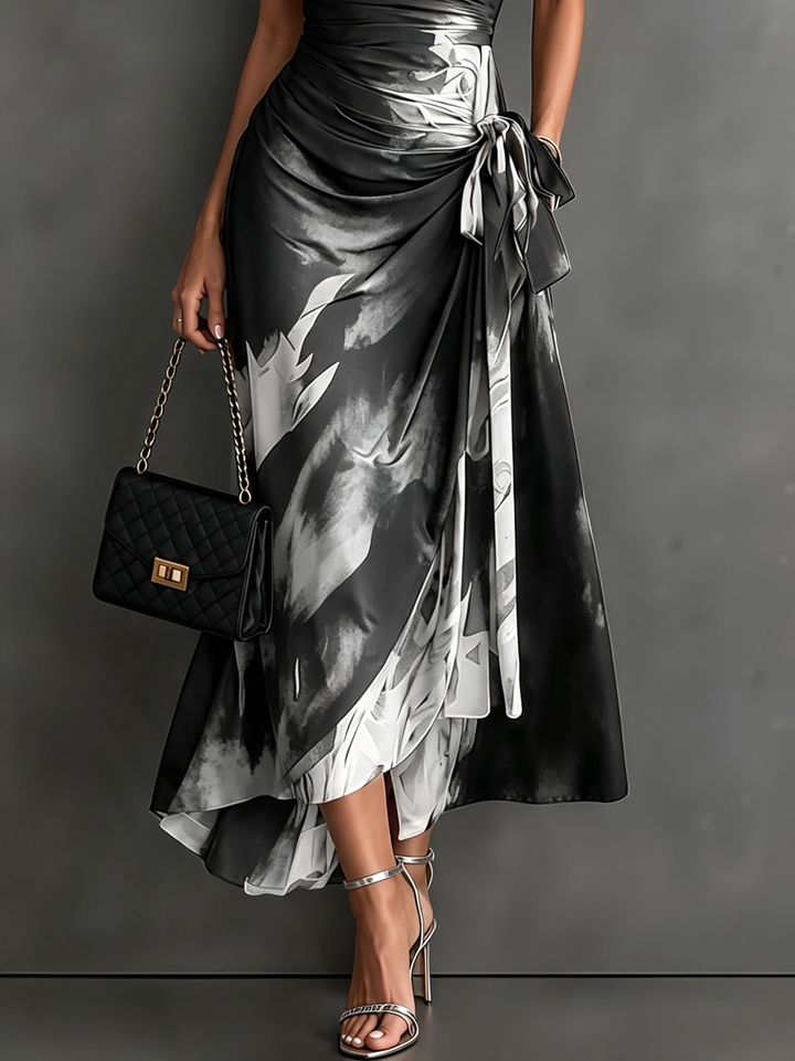 Mirella Midnight Rose Wrap Maxi Dress