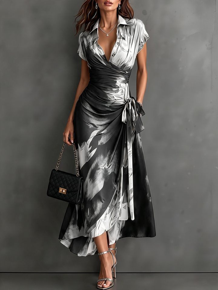 Mirella Midnight Rose Wrap Maxi Dress