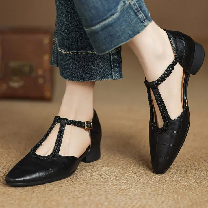 Anthea Elegant Braided Leather Shoes