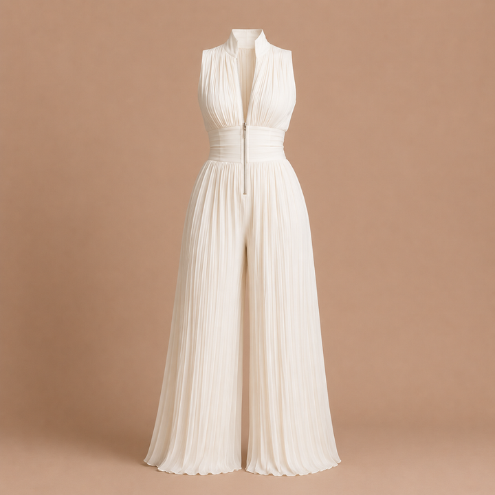 Sabina Elegant Floral Pleated Jumpsuit