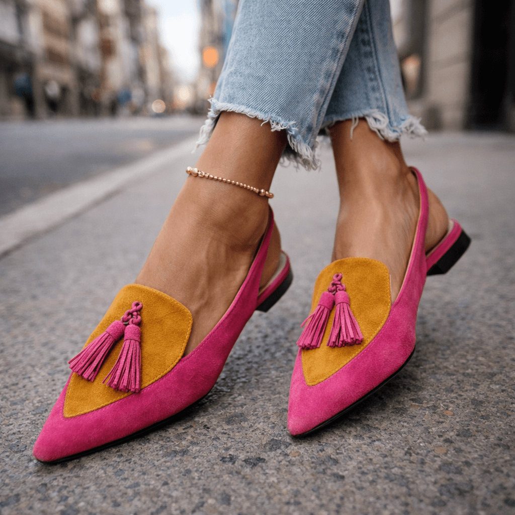 Dorotea Elegant Tassel Slingback Flats