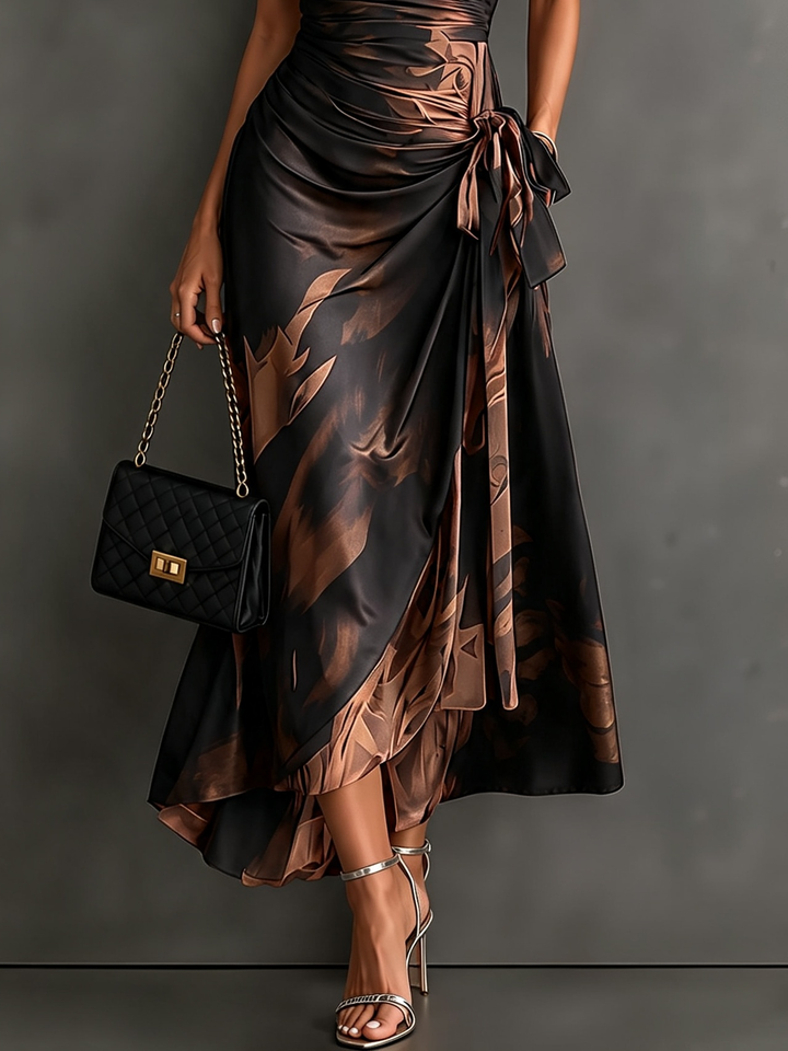 Mirella Midnight Rose Wrap Maxi Dress