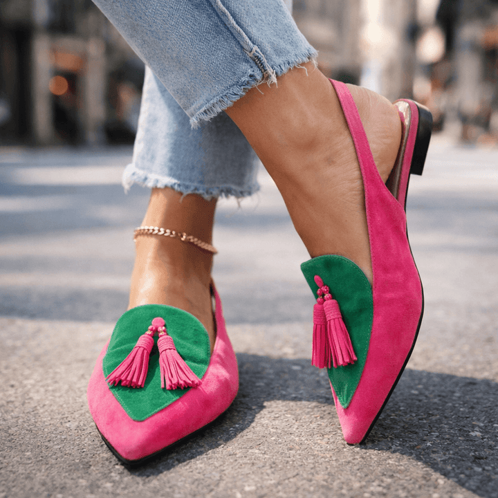 Dorotea Elegant Tassel Slingback Flats