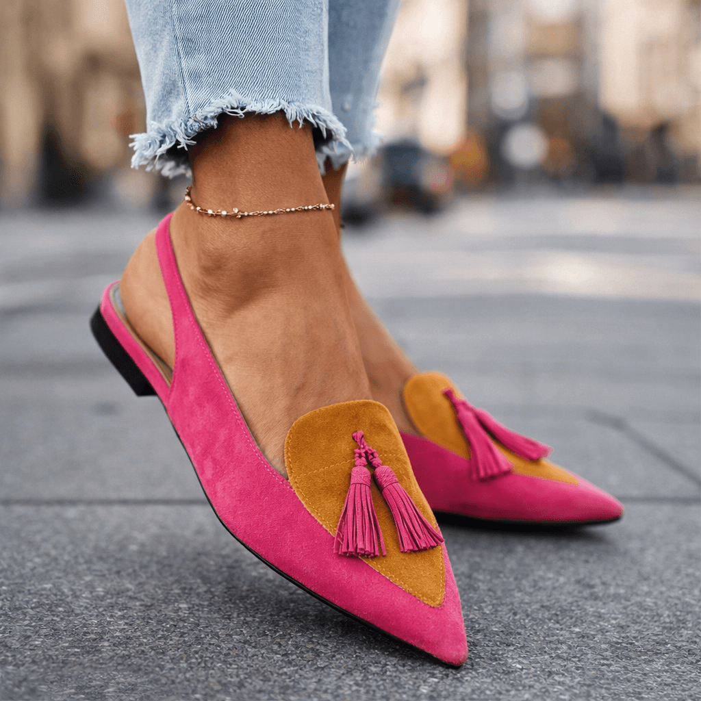 Dorotea Elegant Tassel Slingback Flats