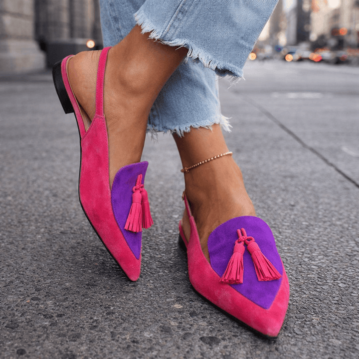Dorotea Elegant Tassel Slingback Flats