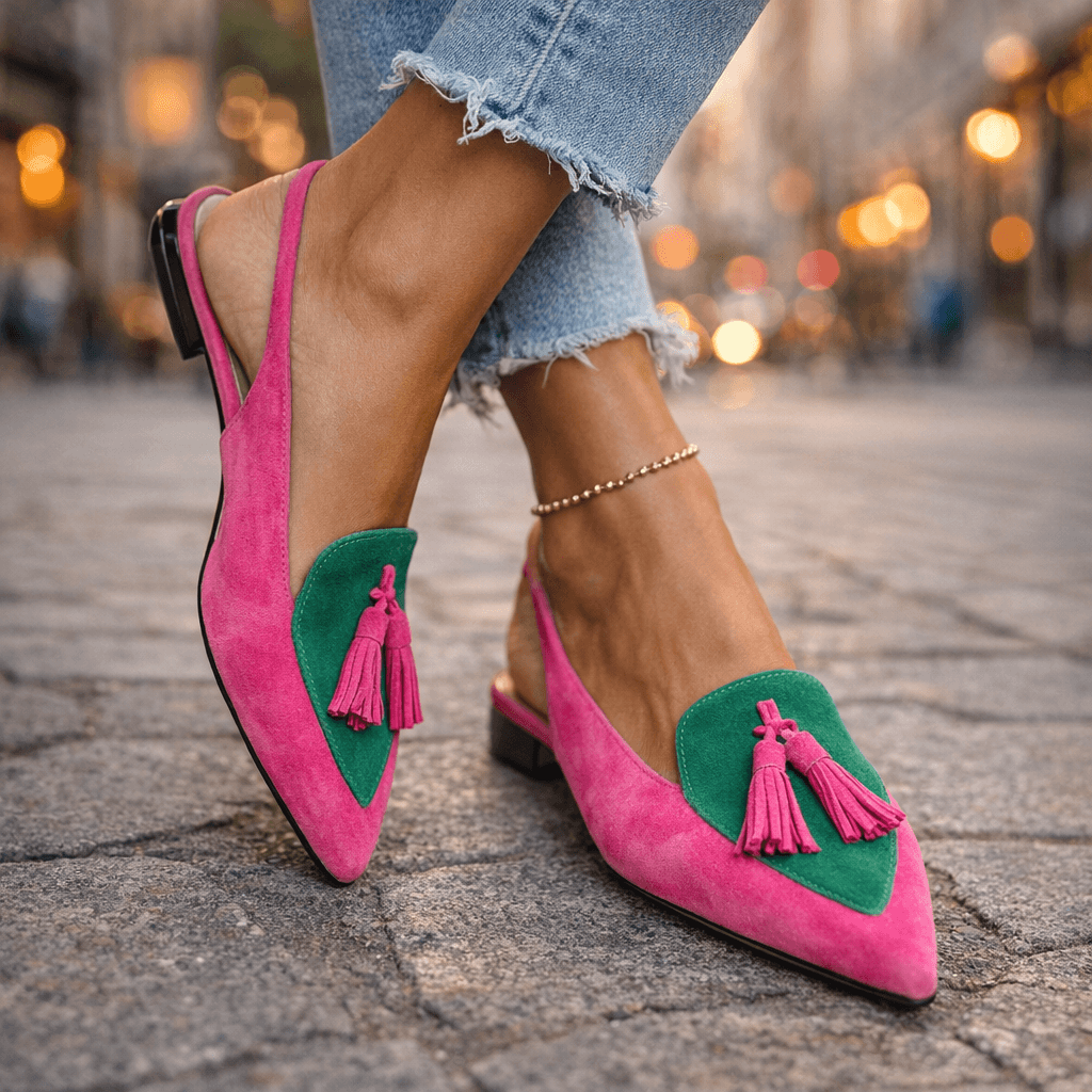 Dorotea Elegant Tassel Slingback Flats