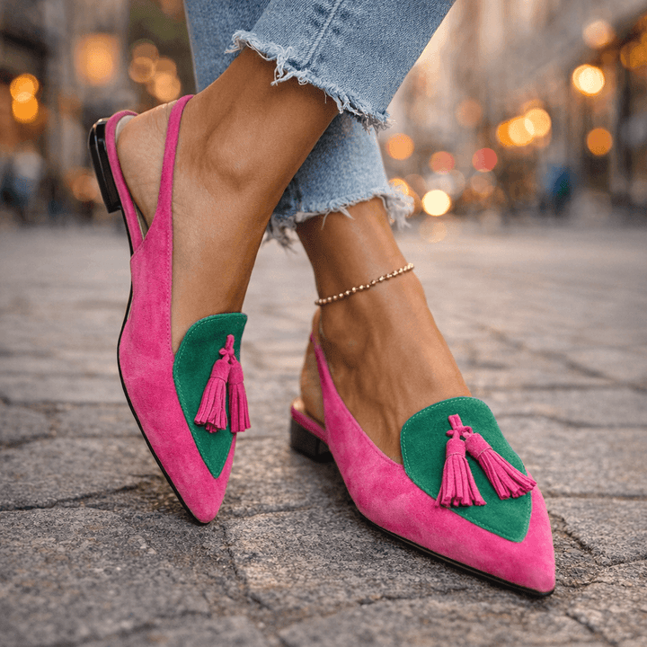 Dorotea Elegant Tassel Slingback Flats