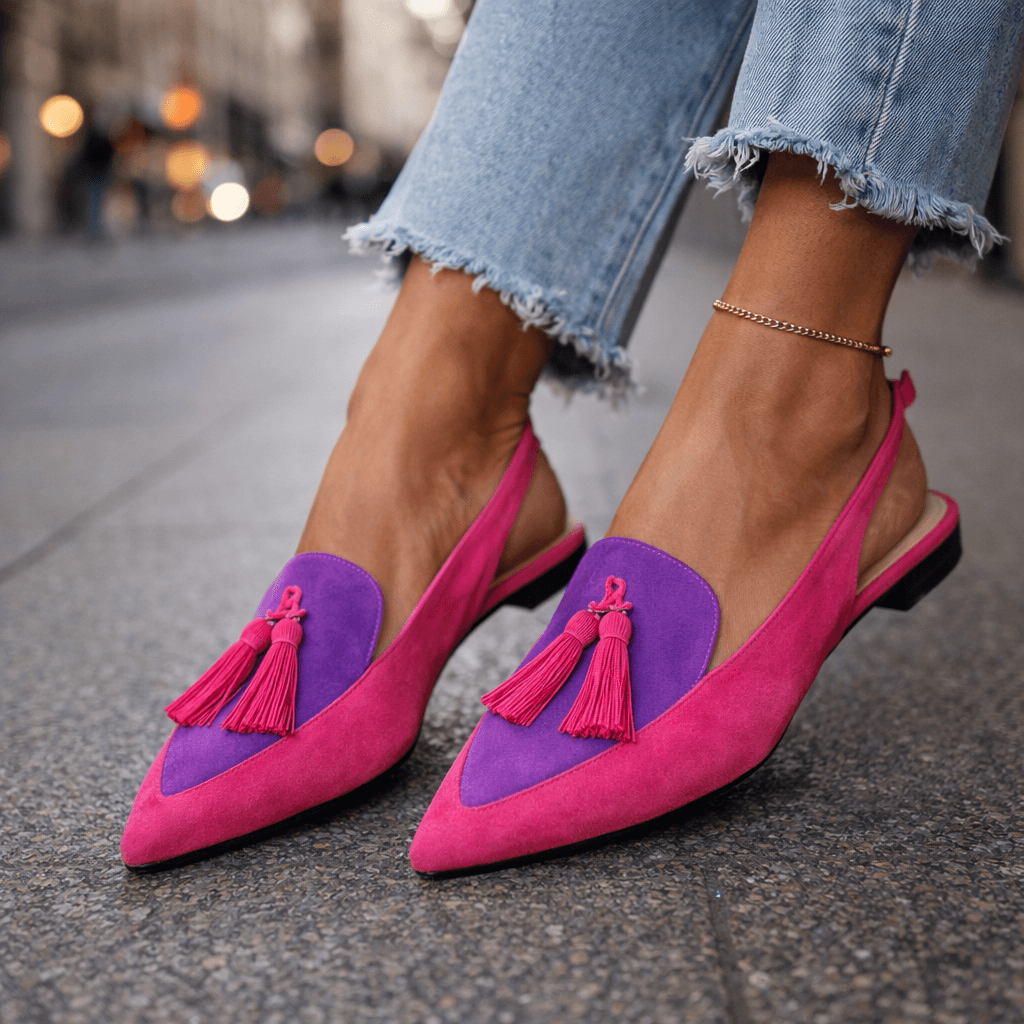 Dorotea Elegant Tassel Slingback Flats