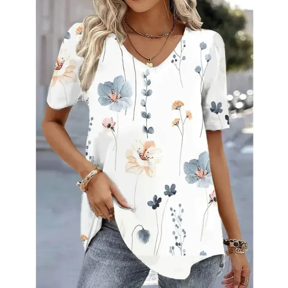 BRIANA™ SUMMER V-NECK CASUAL FLORAL SHIRT