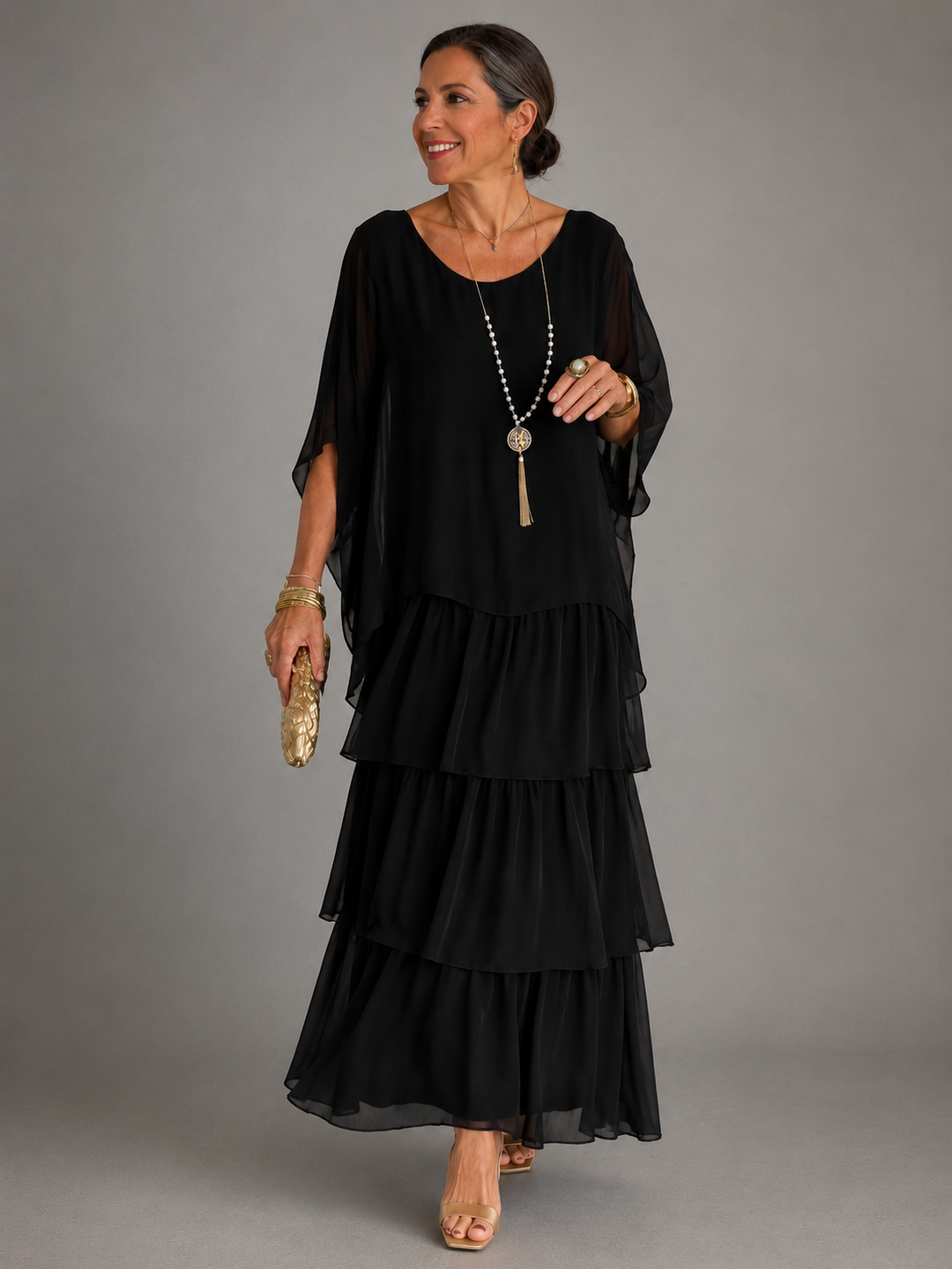 Vanessa Elegant Flowing Maxi Dress