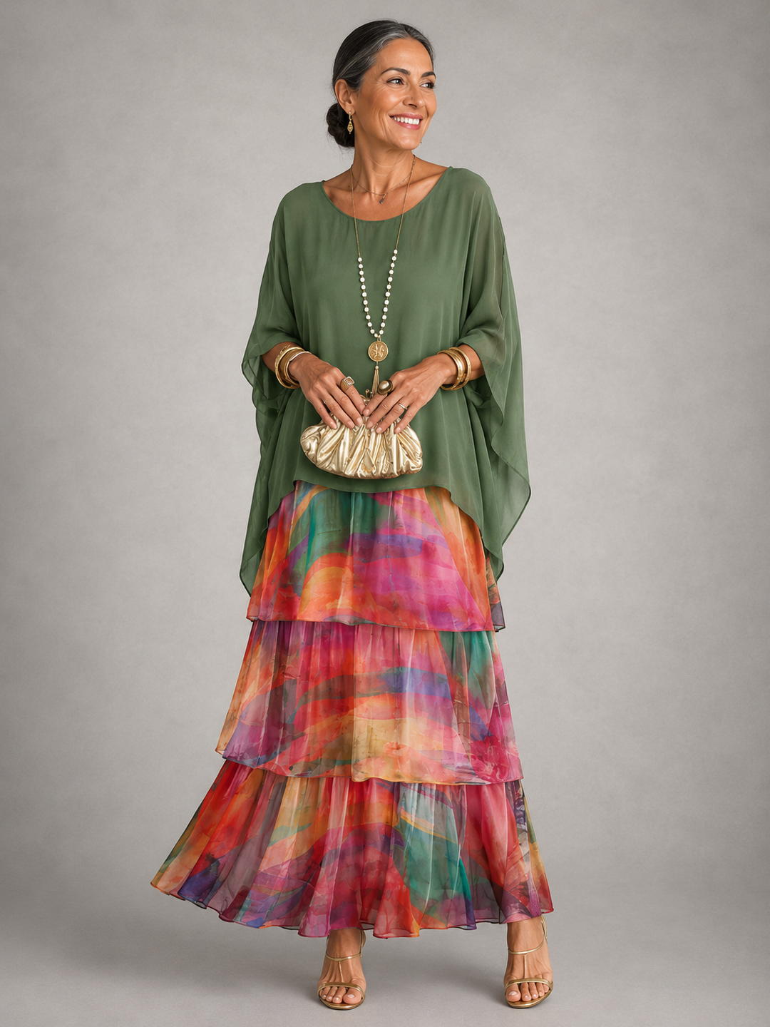Vanessa Elegant Flowing Maxi Dress