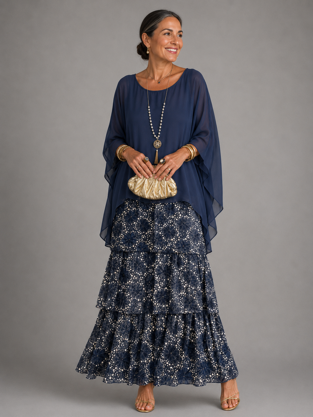 Vanessa Elegant Flowing Maxi Dress