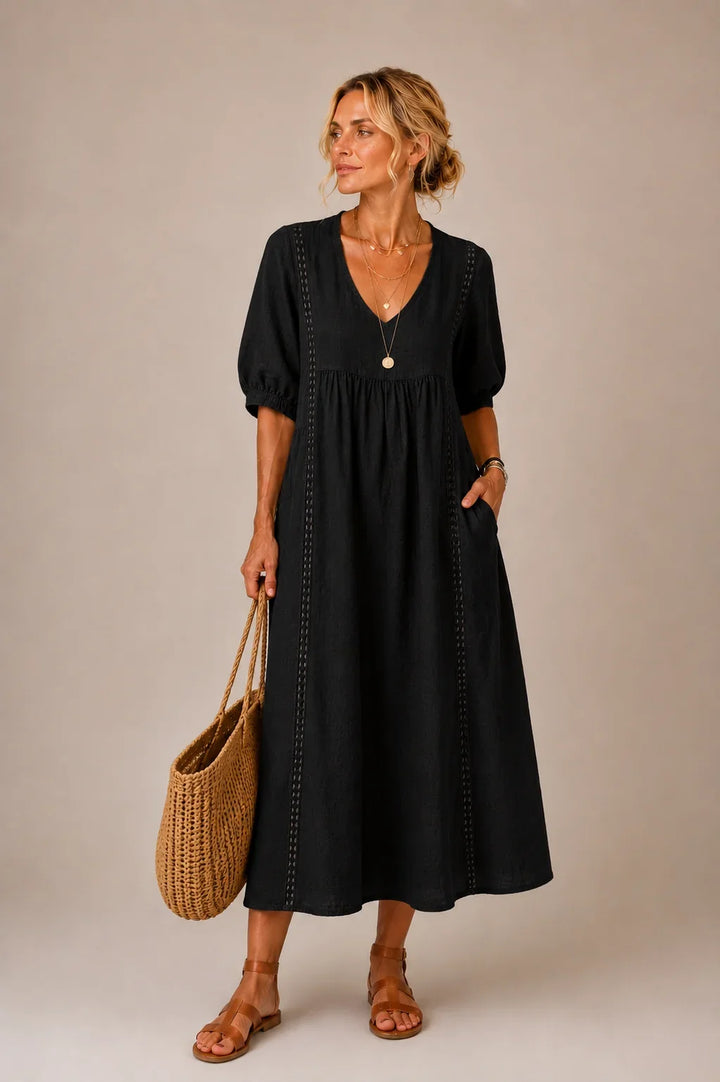 Angel Comfortable Lace Linen Dress