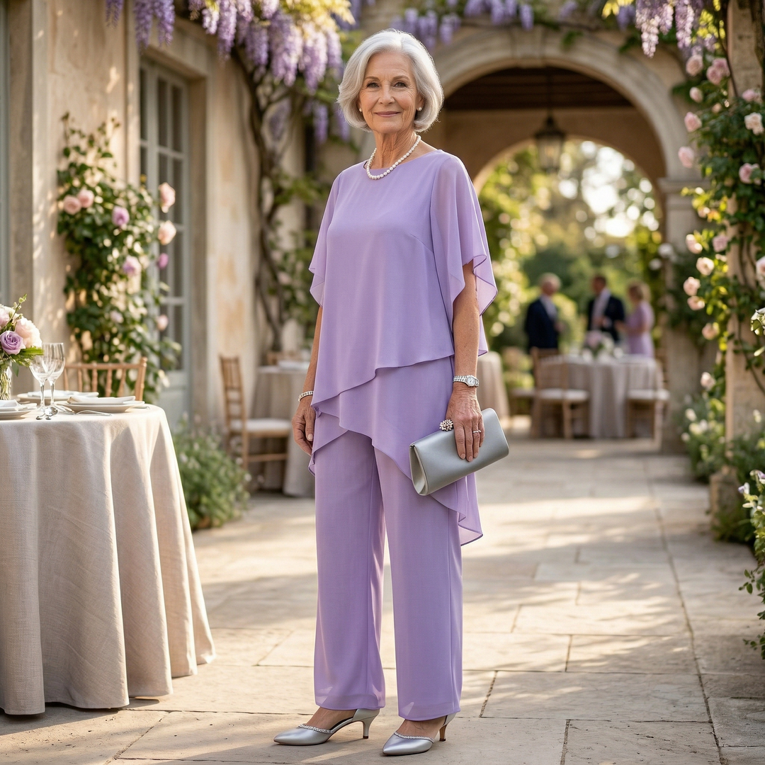 Arabella Tiered Tunic &amp; Wide-Leg Trouser Set