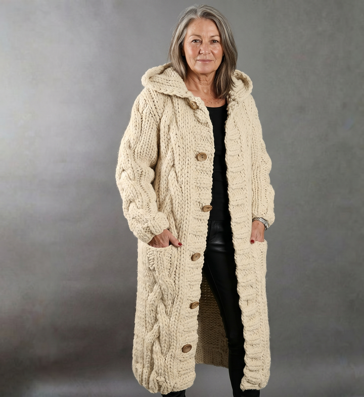 Alessia Elegant Cable Knit Coat