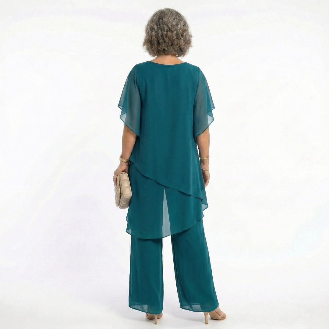 Arabella Tiered Tunic &amp; Wide-Leg Trouser Set