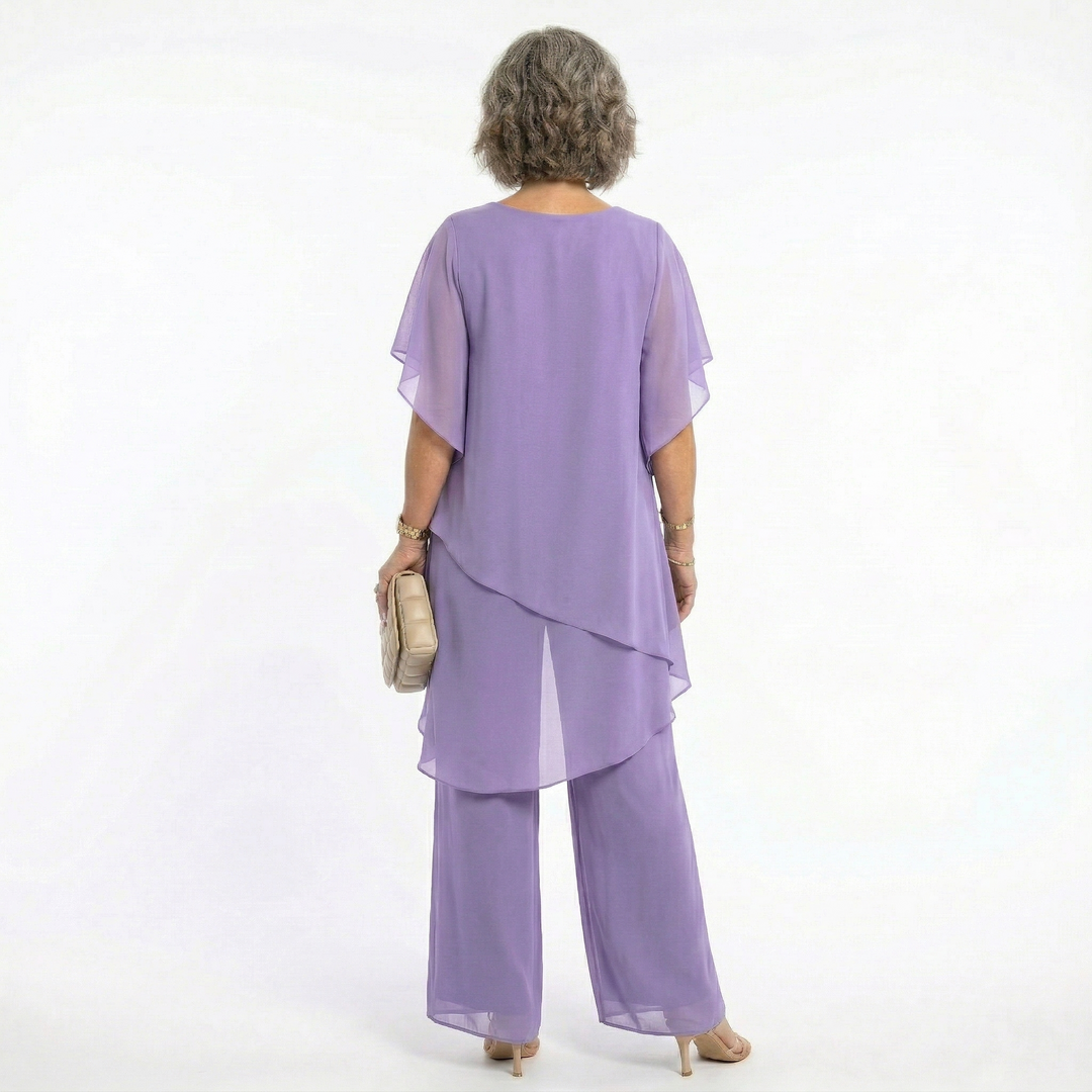 Arabella Tiered Tunic &amp; Wide-Leg Trouser Set