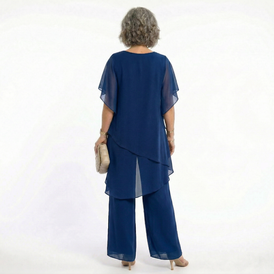 Arabella Tiered Tunic &amp; Wide-Leg Trouser Set