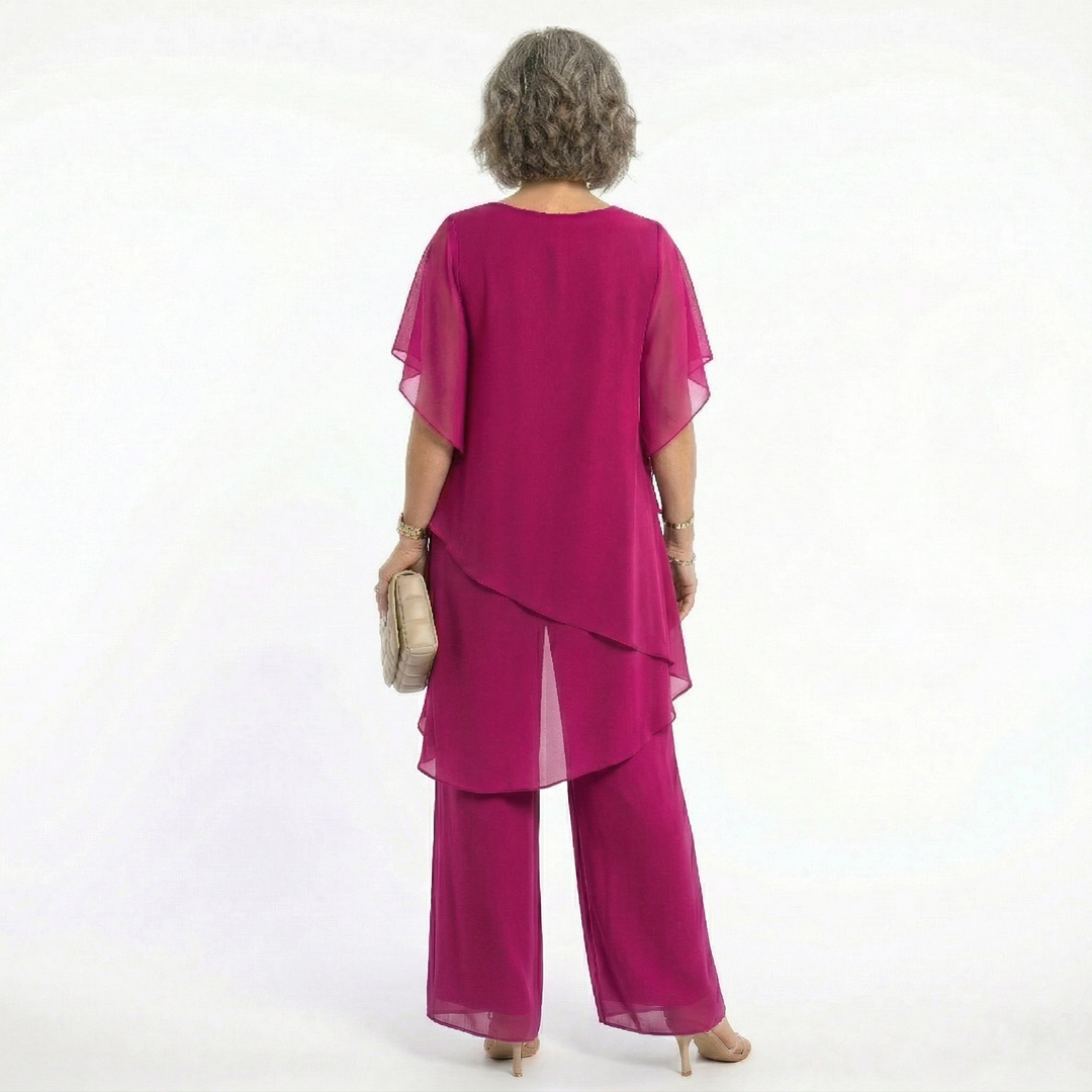 Arabella Tiered Tunic &amp; Wide-Leg Trouser Set