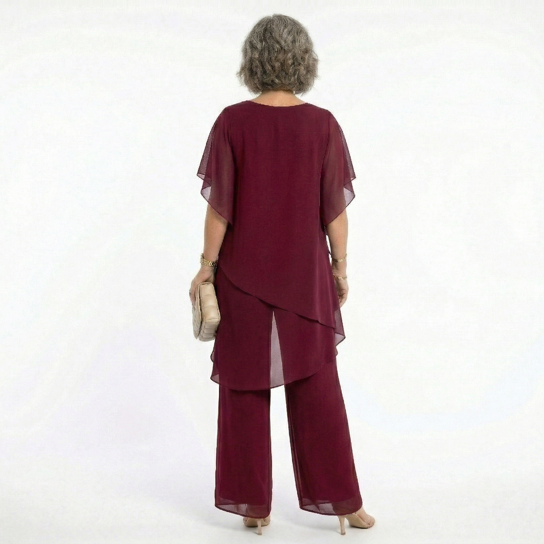 Arabella Tiered Tunic &amp; Wide-Leg Trouser Set
