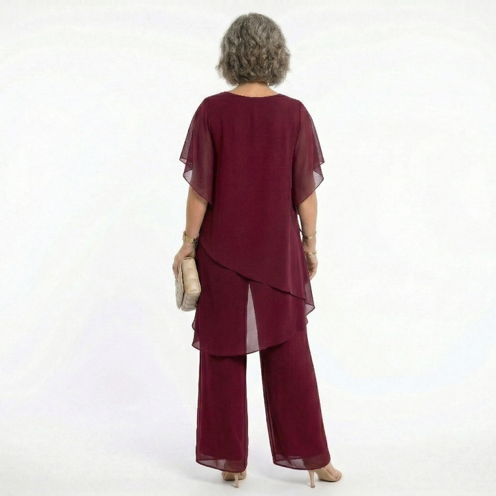 Arabella Tiered Tunic &amp; Wide-Leg Trouser Set