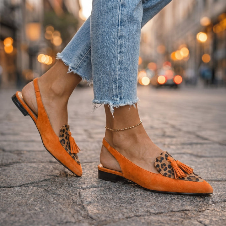 Dorotea Elegant Tassel Slingback Flats