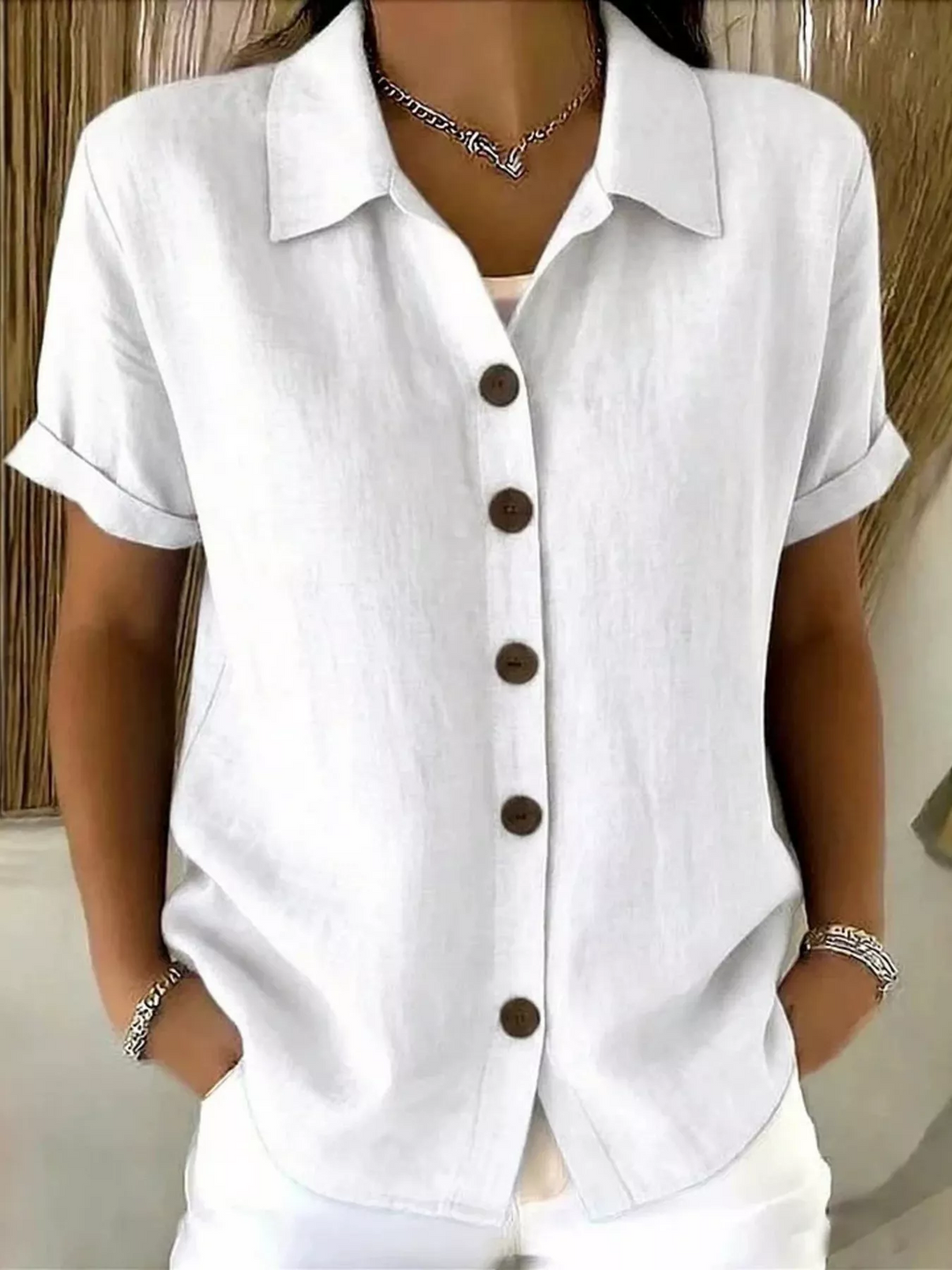 Daphne Relaxed Button-Front Shirt