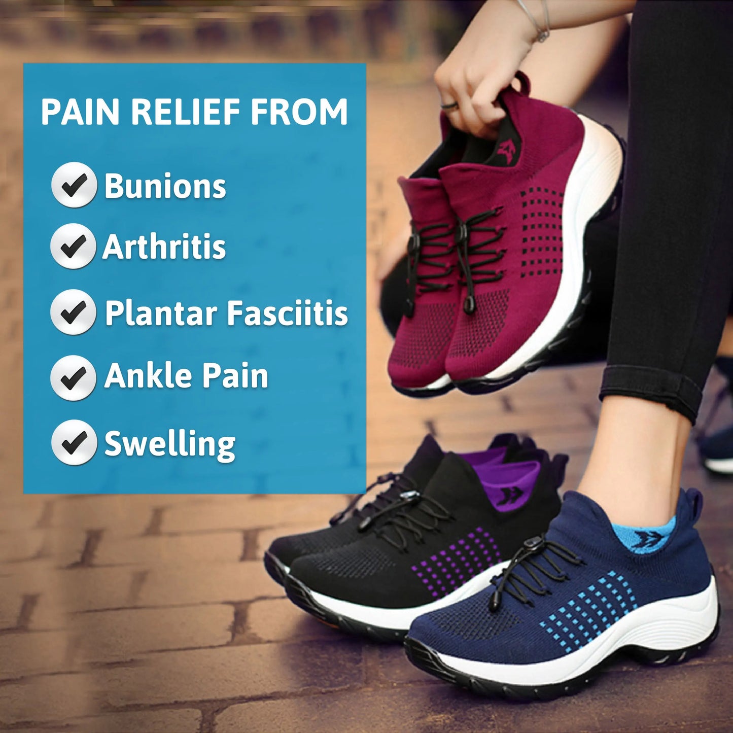 AMELIA™ STRETCHABLE CUSHION COMFY ORTHOPEDIC SNEAKERS