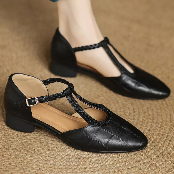 Anthea Elegant Braided Leather Shoes