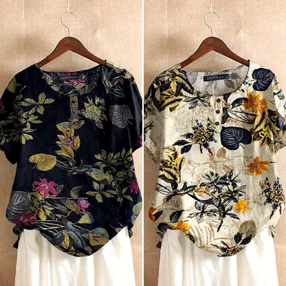 NATASHA™ FLORAL PRINTED LOOSE FIT BLOUSE