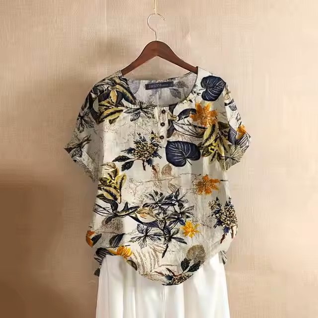 NATASHA™ FLORAL PRINTED LOOSE FIT BLOUSE