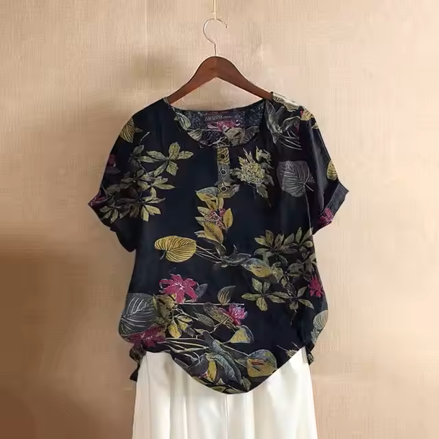 NATASHA™ FLORAL PRINTED LOOSE FIT BLOUSE