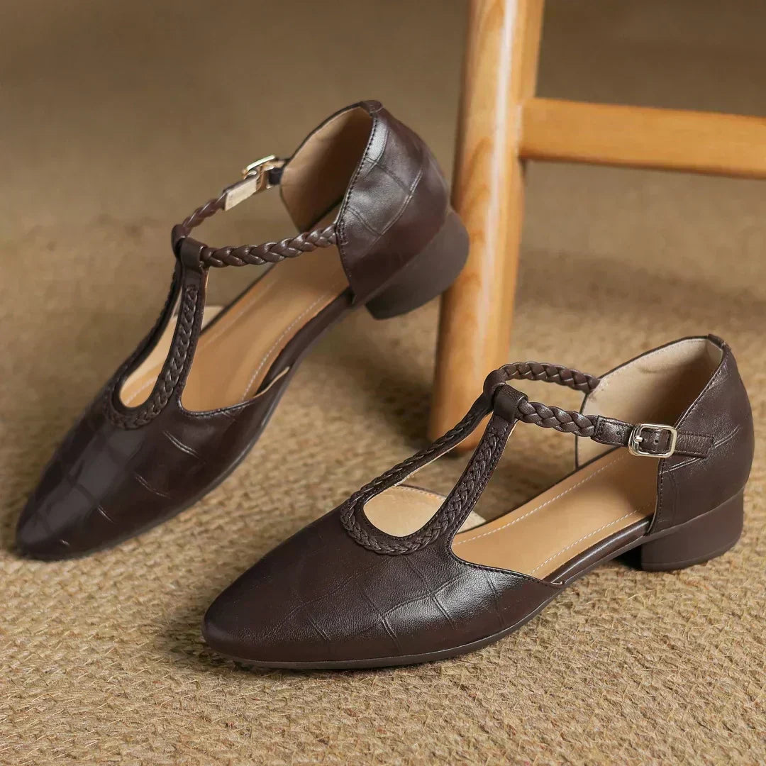 Anthea Elegant Braided Leather Shoes