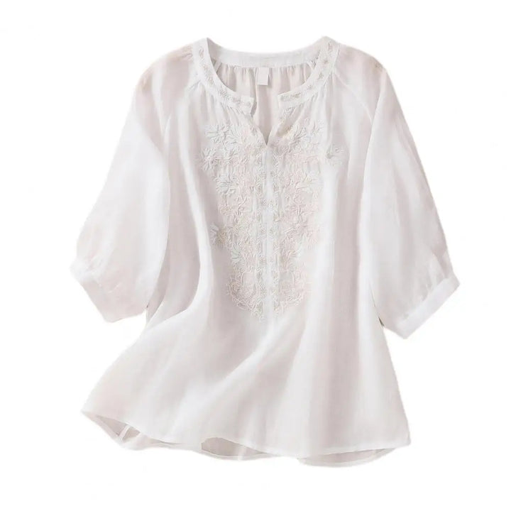 Sophie Embroidered Cotton Floral Blouse