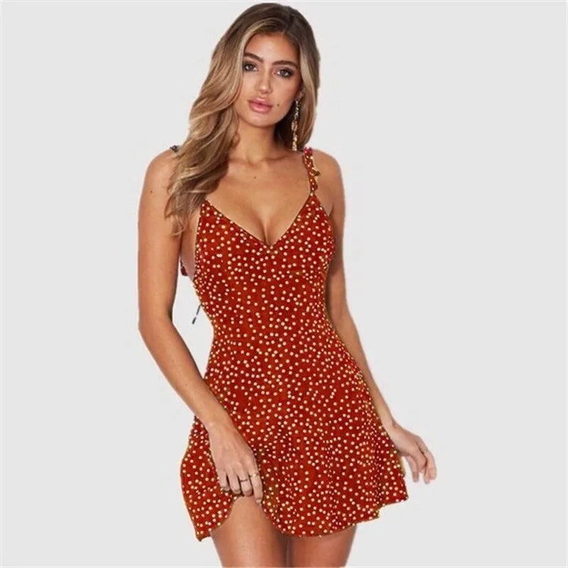 ELENA™ POLKA DOT STRAPPY FASHION SUMMER DRESS