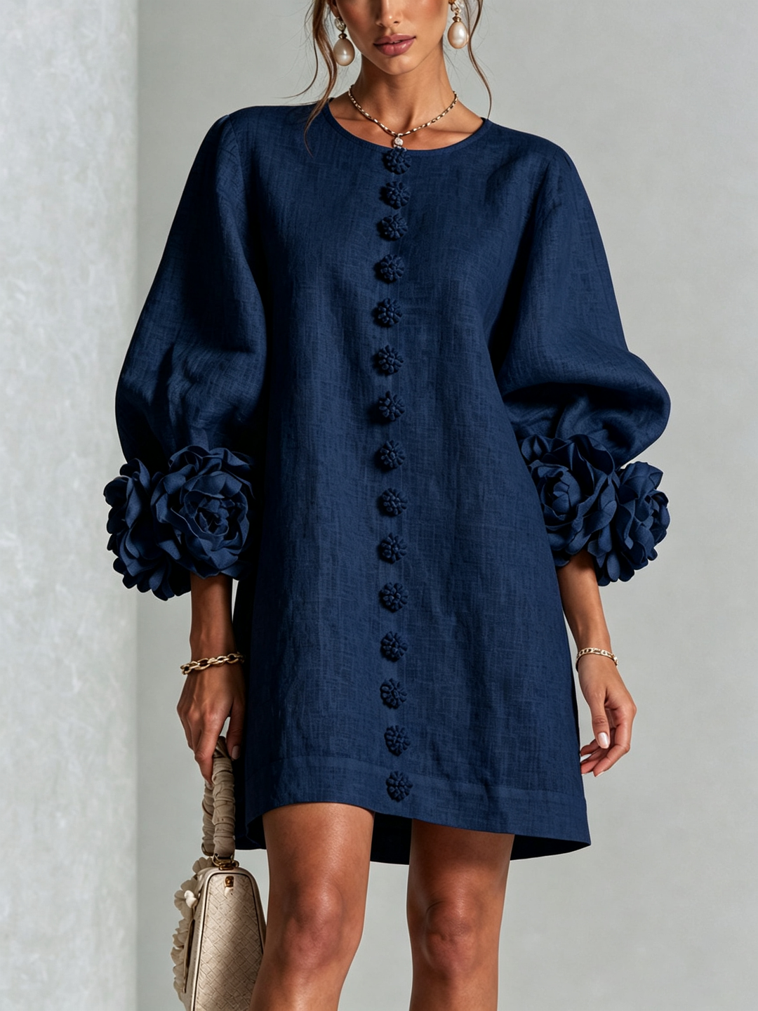 Julianna Elegant Button-Down Mini Dress
