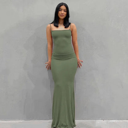 CHARLOTTE™ SATIN SLIP BACKLESS MAXI DRESS