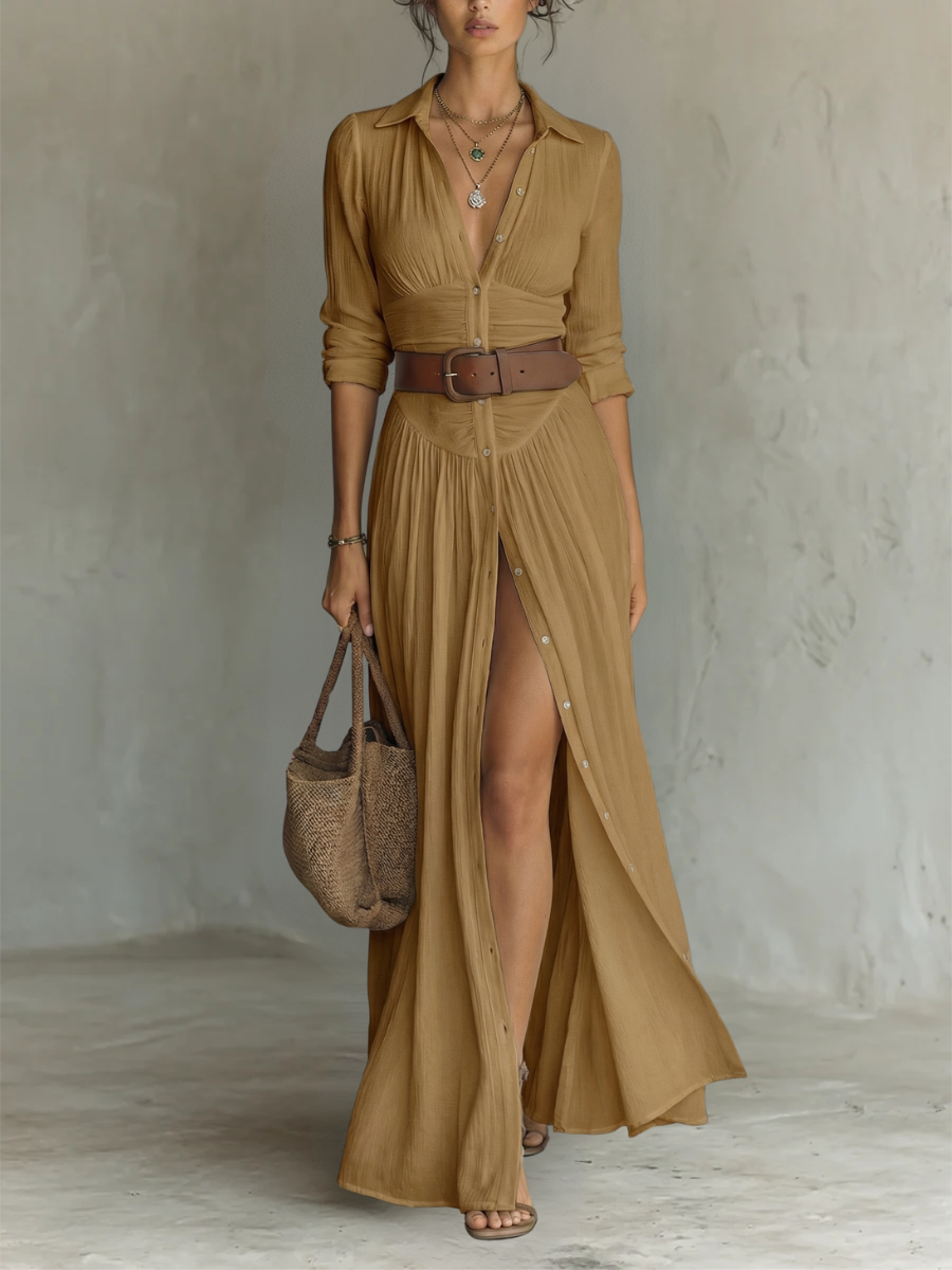 Camille Linen Blend Maxi Dress