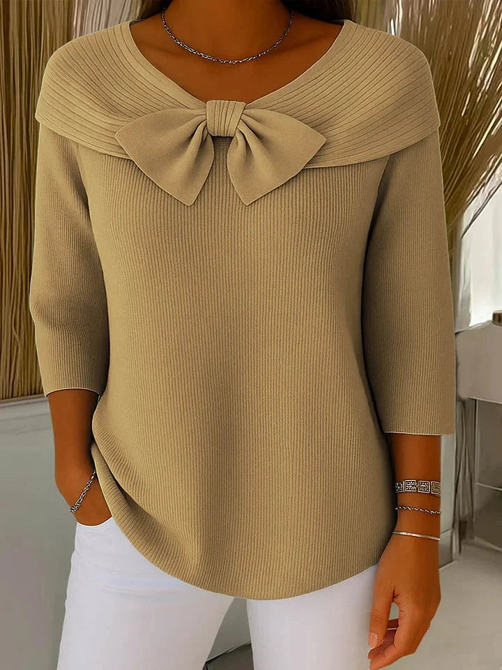Remi Elegant Knitted Bow Top